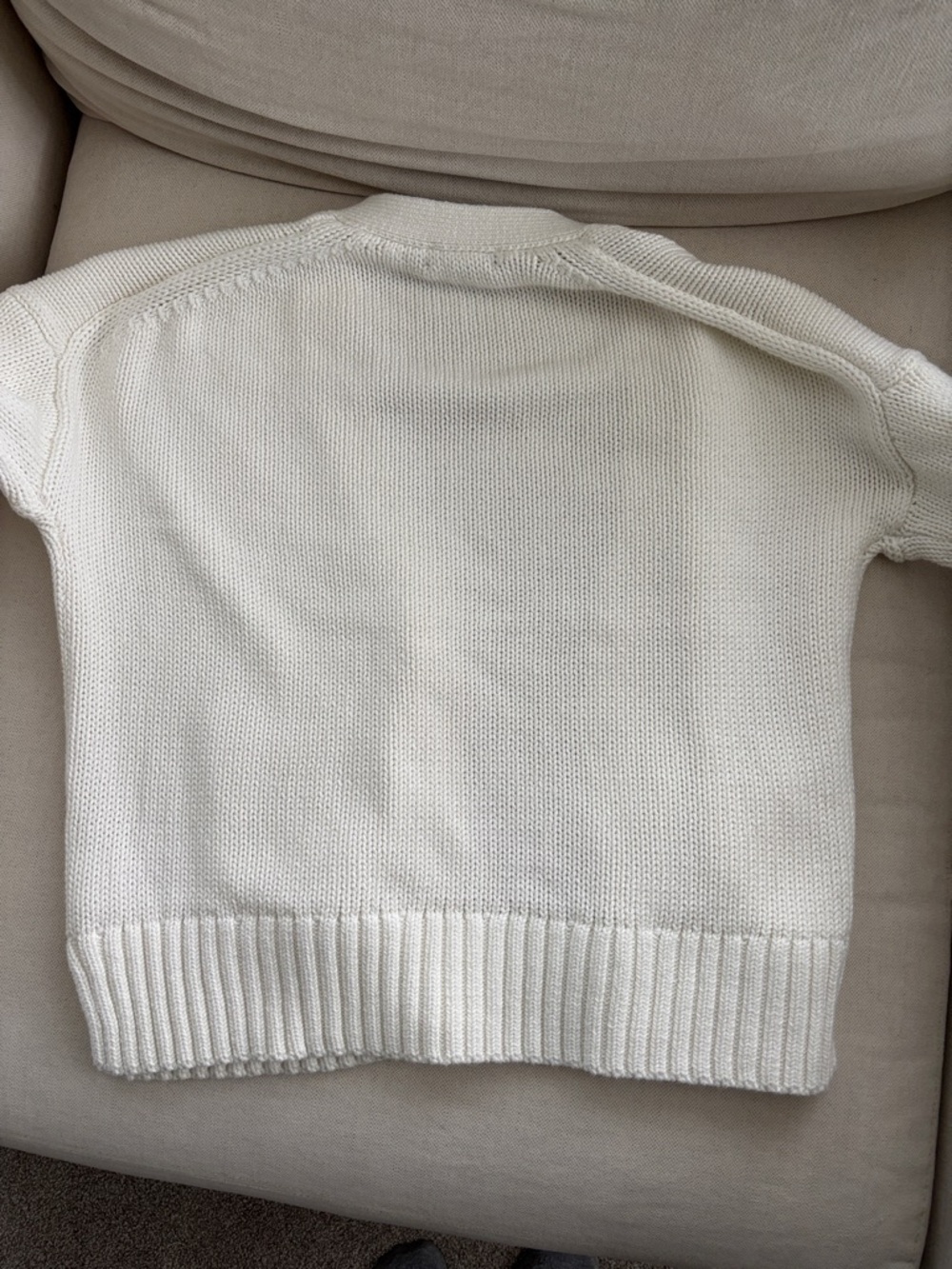 J.Crew Heritage Cotton Relaxed Sweater IVORY Size Small NWT - Picture 4 of 4